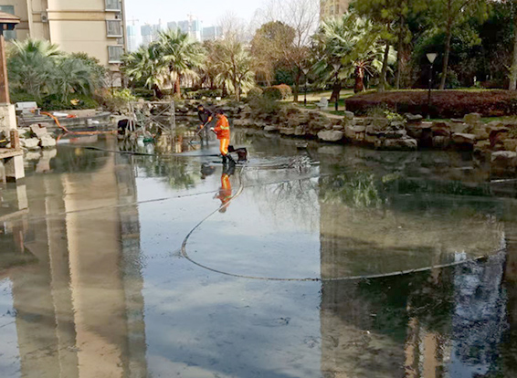 武义景观池淤泥清理